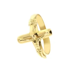 Anello Crocifisso in Oro Giallo 18 Carati - Picture 1 of 2