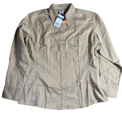 Camisa para mujer XL Carhartt WS002DKH manga larga perla abotonada tostada nueva Foto 1 de 4