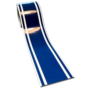 Calcomanía remolque barco de 3" vinilo azul brillante rayas de carreras a rayas - Imagen 1 de 2