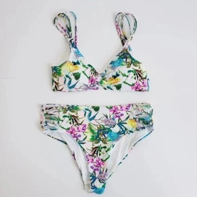BEBE цветочный пастель 2шт XL бикини совершенно новый розничной $89.00 - Изображение 1 из 2
