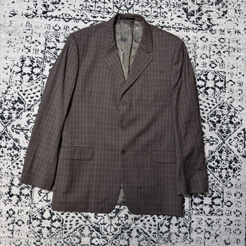 GUCCI Giacca tuta vintage Paul Smith unisex marrone lana viscosa acetato taglia 42 regular