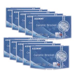 UK AZDENT Dental Orthodontic Ceramic Bracket Braces Roth MBT .022/018