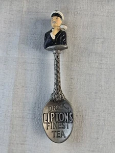 VTG Souvenir Pewter Advertising 3D Spoon Franklin Mint Country Store LIPTON TEA - Picture 1 of 6