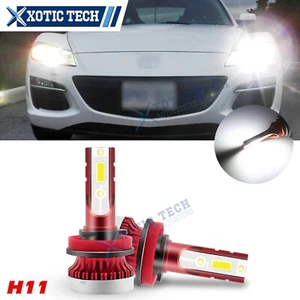 6000K Xenon White H11/H9 LED High Beam Headlight Bulbs Replacement For Mazda - Picture 1 of 10