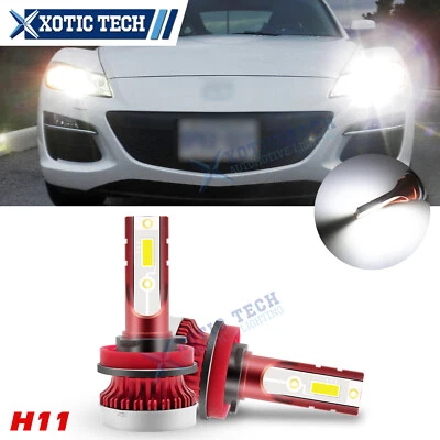 6000K Xenon White H11/H9 LED High Beam Headlight Bulbs Replacement For Mazda - Image 1 of 4