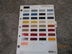 PAINT COLOR REFERENCE 1982/83  GMC AND CHEVROLET TRUCKS  - Bild 1 von 4