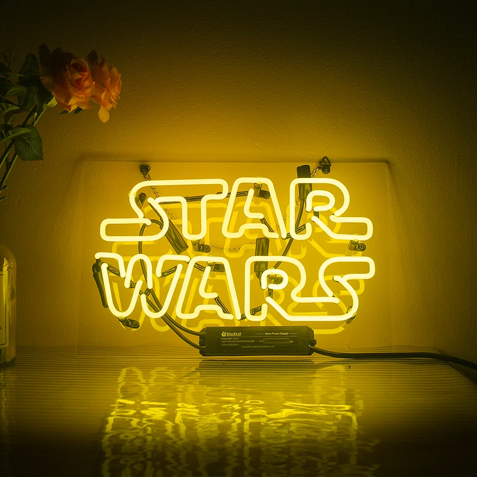 Letrero de neón 14"x9" Guerra de las Galaxias luz de noche fiesta hombre cueva pared colgante arte decoración Foto 1 de 4
