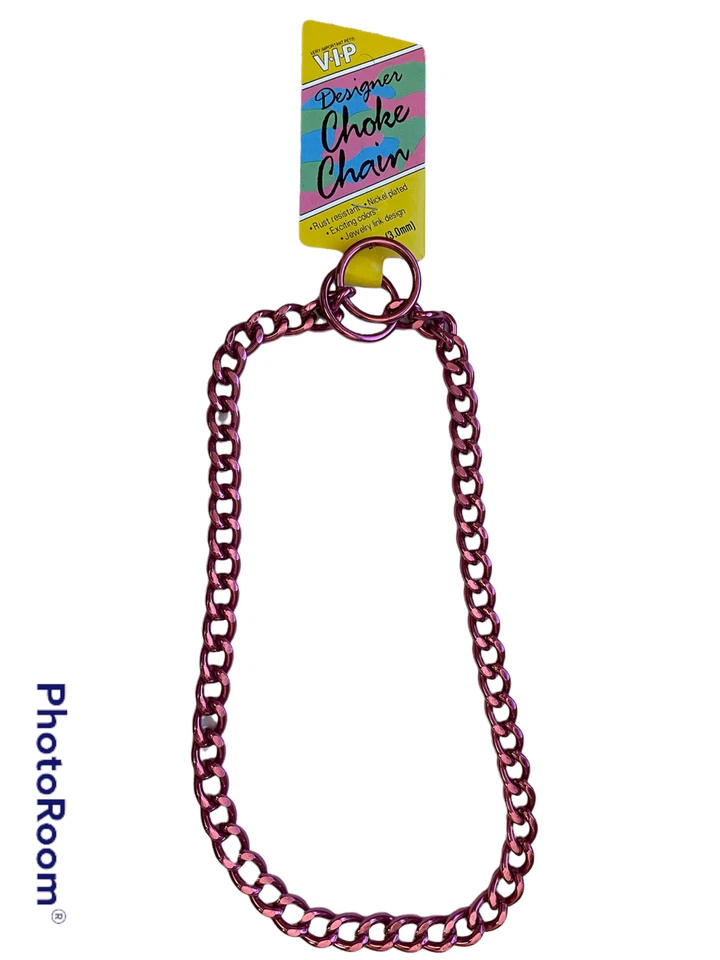 Vo-Toys PINK Choke Chain 3 MM 24" Metal Collar Dog Puppy Choker Steel Japan