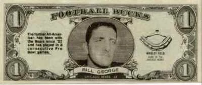 1962 TOPPS BUCKS BILL GEORGE CHICAGO BEARS #32B - Image 1 of 2