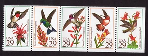 Scott #2646a Hummingbirds Booklet Pane of 5 Stamps - MNH - Picture 1 of 1