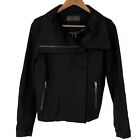 Blank NYC Womens Medium Black Zip Up Long Sleeve Stretch Moto Blazer Jacket