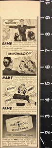 Underwood Deviled Ham Cartoon Watertown MA Vintage Print Ad 1942 - Picture 1 of 6