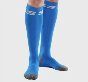 SLS3 FCX Kompressionsstrümpfe S/M blau 20-30 mmHg Kniestrümpfe 2 Paar Neu - Bild 1 von 9