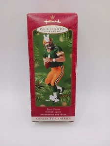 Brett Favre Green Bay Packers Ornament Football Handcrafted Dill Rhodus Hallmark - Picture 1 of 22