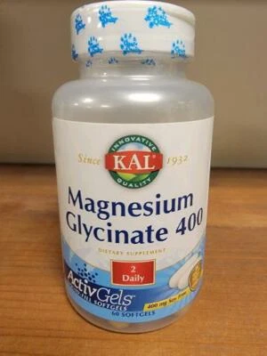 Glicinato de magnesio KAL 400mg 60 cápsulas blandas sin soja mejor antes del 22/09 Foto 1 de 3