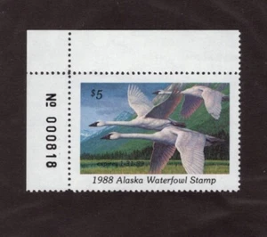 AK4 - Alaska State Duck Stamp. Plate Numbered Single. MNH. OG. - Picture 1 of 1