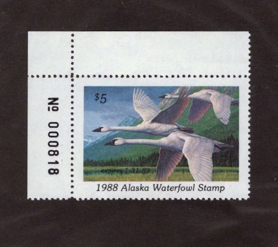AK4 - Alaska State Duck Stamp. Plate Numbered Single. MNH. OG. - Image 1 of 1