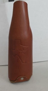 Vtg Kline Saddlery Braided Leather Beer Bottle Koozie Holder -Snap Closure-Texas - Picture 1 of 10
