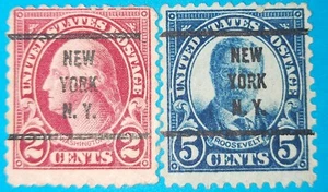 RARE WASHINGTON 2C ROOSEVELT 5C USA PRESIDENT POSTAGE STAMP - Picture 1 of 2