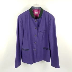 Landhaus Janker Damen Gr. 46 Lila Grün Leinen Viskose Trachtenjacke Jacke Blazer - Bild 1 von 8