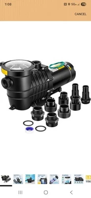 1.5 HP Swimming Pool Pump In/Above Ground 6498 GPH Self Primming w/ Dual Voltage - Image 1 of 4