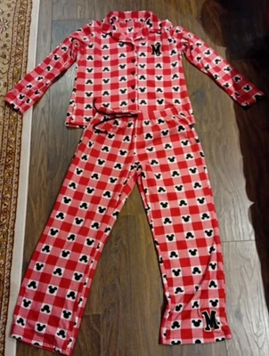 Disney Micky Mouse Pj Pajamas  Size 8-10 George Christmas Red - image 1 of 4
