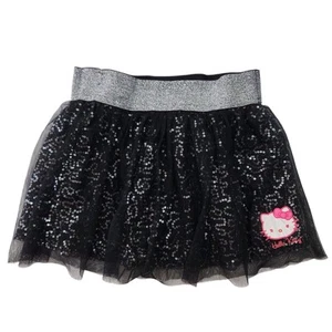 Hello Kitty Black Silver Sequin Tulle Skirt Size Small 6 - Picture 1 of 6