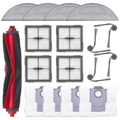 VERCO Ersatzteile für Roborock Q10 S5 + Q10V Plus 17tlg Zubehör Bürsten Filter Beutel