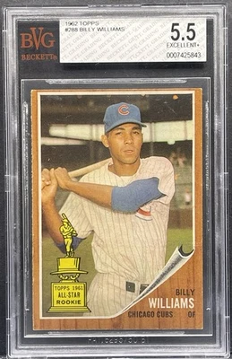 1962 Topps #288 Billy Williams Chicago Cubs Topps 1961 All Star Rookie en muy buena condición 5,5 Foto 1 de 2