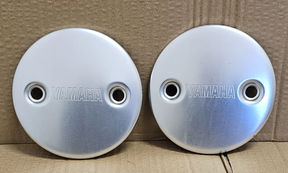 Coppia Carter Tondi Originali Argento Yamaha Tmax T-max 500cc 2001 2004 2011 - Immagine 1 di 1