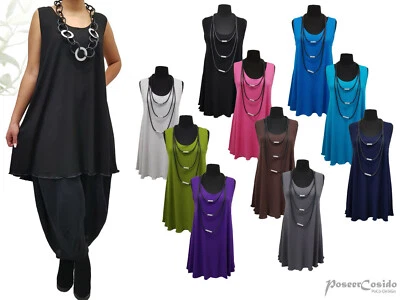 PoCo LAGENLOOK Basic Top Long Shirt Tunic XL-XXL-XXXL 44 46 48 50 52 54 56 58  - Image 1 of 4