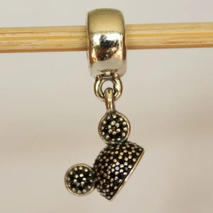 Nuevo Disney Pandora Park Exclusivo Mickey's Negro Brillante Oreja Sombrero Colgante Dije - Imagen 1 de 4