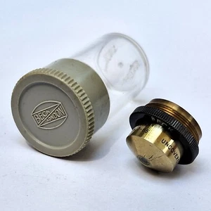 Beck Of London 4mm A. 0.85 'Uncovered' NCG Brass Microscope Objective Very Good - Picture 1 of 15