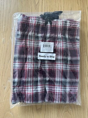 Pantalón de dormir Van Heusen de franela polar para hombre rojo oscuro a cuadros talla mediana Foto 1 de 4