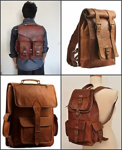 New Men's Large Genuine Leather Briefcase Handbag Backpack Laptop Shoulder Bag - Picture 1 of 11