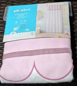 1-Pillowfort Scalloped Valance Blackout Curtain Panel 84Lx42W Pink. One Panel - Picture 1 of 4