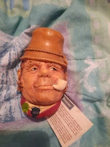 Mint Vintage BOSSONS PADDY Chalkware Head Congleton England Irish Man Pipe - Picture 1 of 7