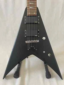 High-end Custom Flying V Electric Guitar Black Matte 2 EMG Pickups - Picture 1 of 9