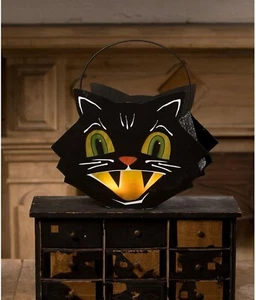 Bethany Lowe Black Mr Cool Cat Halloween Laterne Licht Leuchte - Bild 1 von 1