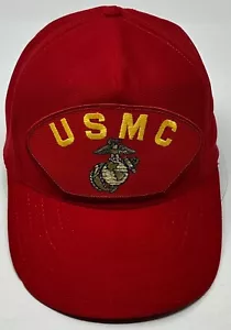 USMC MARINES EAGLE WAPPEN ROTER MÜTZE DRUCKKNOPFLASCHE TRUCKER KAPPE ERWACHSENE SIEHE BILDER - Bild 1 von 4