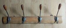 Vintage Oak wood Coat Rack Iron/wood  Hooks