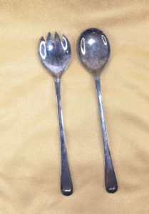 Old Antique Sheffield England Silver Plated Salad Fork & Spoon Servers - 2 - Picture 1 of 8