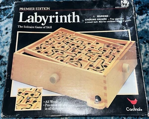 Labyrinth The Solitaire Game Of Skill All Wood Premier Edition 190 1993 Cardinal - Picture 1 of 2