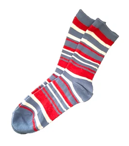RED-WHITE-BLUE Patriotic Striped ANKLE SOCKS Foot Stretches from 7" to 10" - Picture 1 of 1