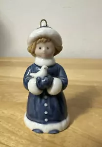 Royal Copenhagen 3” Mini Collection Girl with Bird No. 741 Ornament - Picture 1 of 5