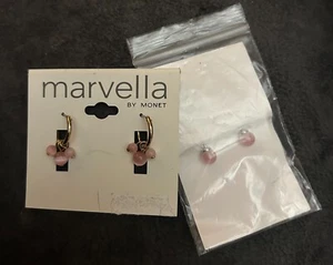 Orecchini traforati con tre perline Marvella by Monet insieme a coppia bonus - Foto 1 di 2
