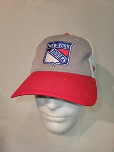 New York Rangers Fanatics Snapback Hat Grey With Red Bill NHL Hockey - Picture 1 of 10