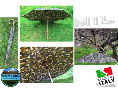 Ombrello mimetico da pastore legno bambù Caccia alla posta svitabile smontabile - Imagen 1 de 4