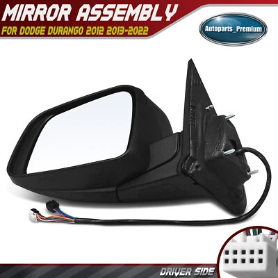 Черное зеркало с подогревом памяти для Dodge Durango 12-22 с электроприводом слева от водителя - Изображение 1 из 4