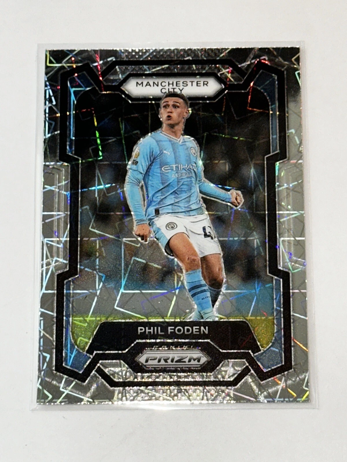 2023-24 Panini Prizm Premier League Phil Foden Silver Lazer Man City